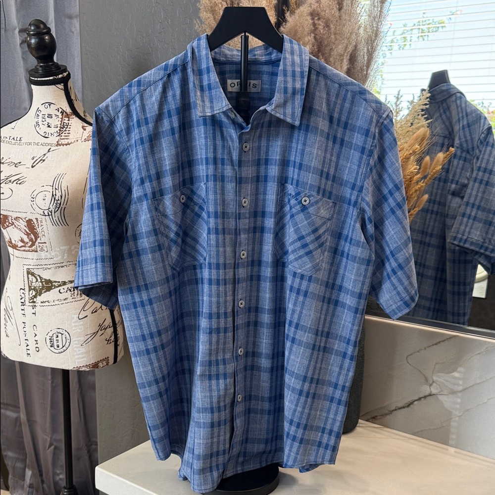 ORVIS Casual Blue Checkered Shirt
